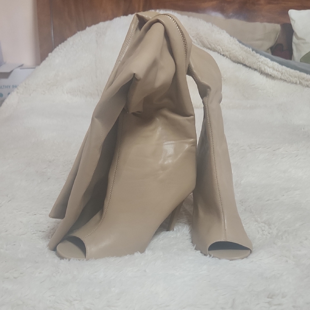 Cape Robbin Tan Heeled Boots Slouchy Design